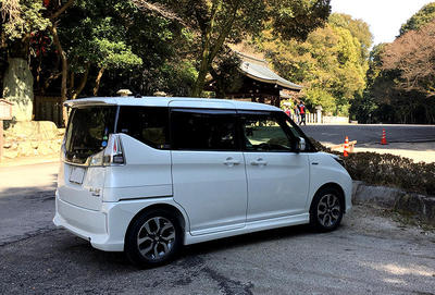 近江神宮の駐車場で撮影したソリオバンディット